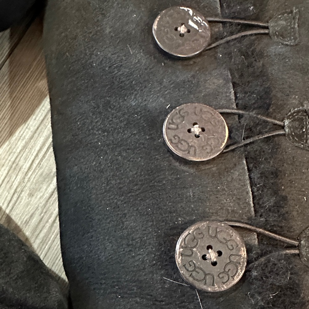 UGG Black Suede Button-Accent Boots - Picture 2 of 5